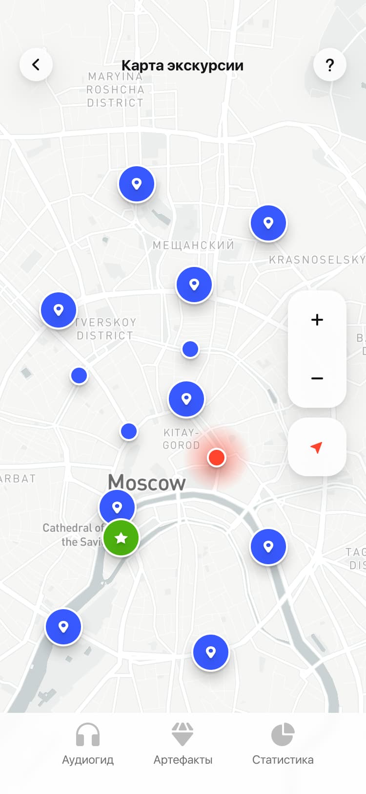 AR экскурсии по мотивам рассказов Гиляровского. Карта экскурсии.
